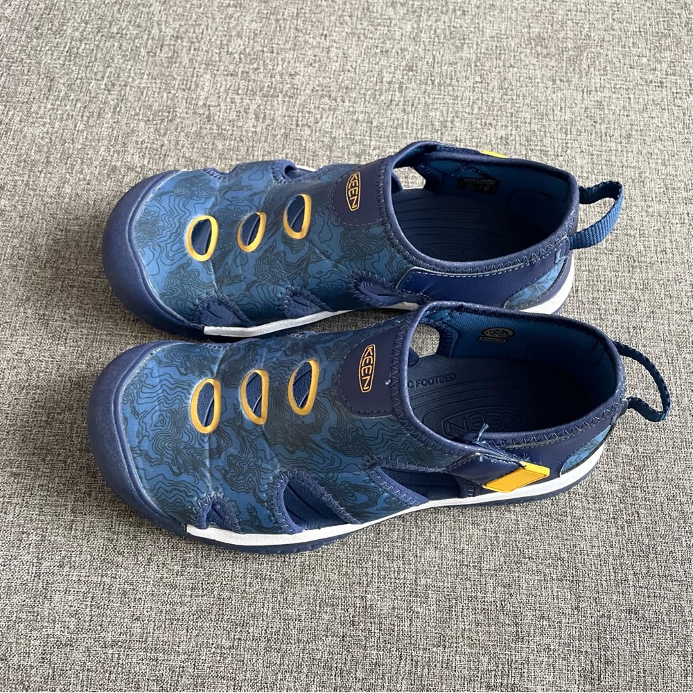 KEEN Kids Navy and Yellow Water Shoes